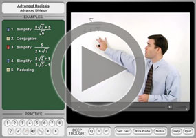 Dividing Square Roots Using Conjugates on MathHelp.com