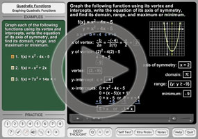 quadratic functions origin graphing